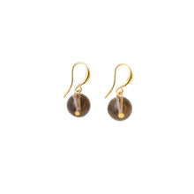 Load image into Gallery viewer, Smokey Quartz hook earrings