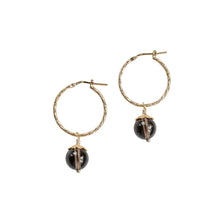 Ladda upp bild till gallerivisning, Smoky Quartz Creole Earrings | Easy Release - Bohemian Royalties