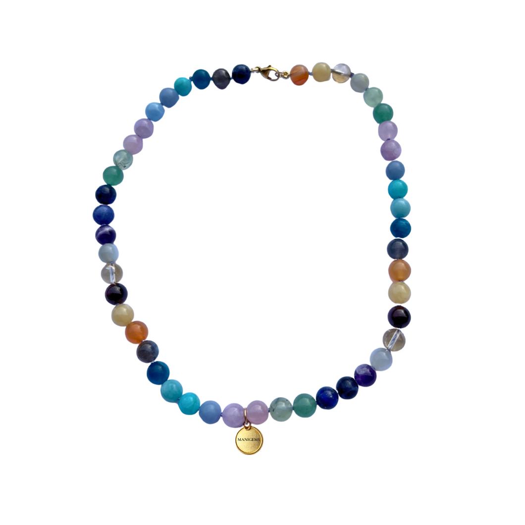 Multi Gemstone Collier Necklace / Chakra Bliss