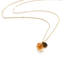 Ladda upp bild till gallerivisning, Elegant 80 cm long Citrine necklace with details in 18k gold-plated 925 sterling silver.
