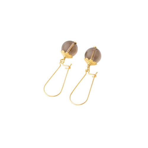 Smokey Quartz Crystal Earrings