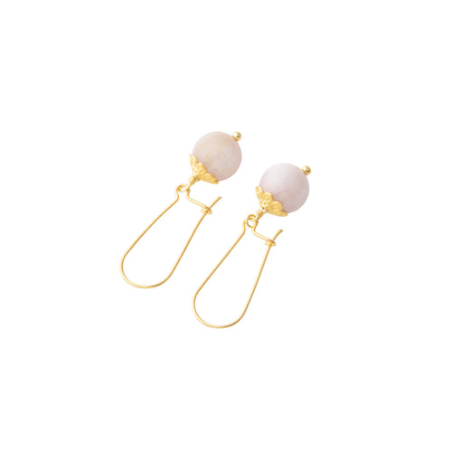 Elegant Kunzite earrings with details in 18k gold-plated 925 sterling silver.