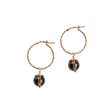 Ladda upp bild till gallerivisning, Smoky Quartz Creole Earrings | Easy Release - Bohemian Royalties
