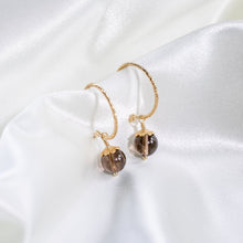 Ladda upp bild till gallerivisning, Smoky Quartz Creole Earrings | Easy Release - Bohemian Royalties
