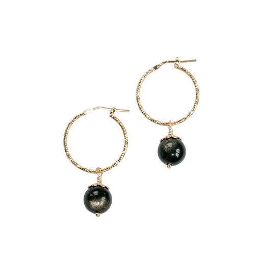 Sparkling Creole Earrings | Sun-Kissed Shadow - Bohemian Royalties